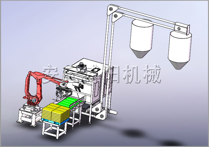 拆垛機械手+自動破袋機+管鏈?zhǔn)捷斔蜋C解決方案